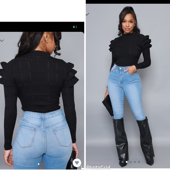 Ruffle sleeve Sweater - Picture 1 of 2